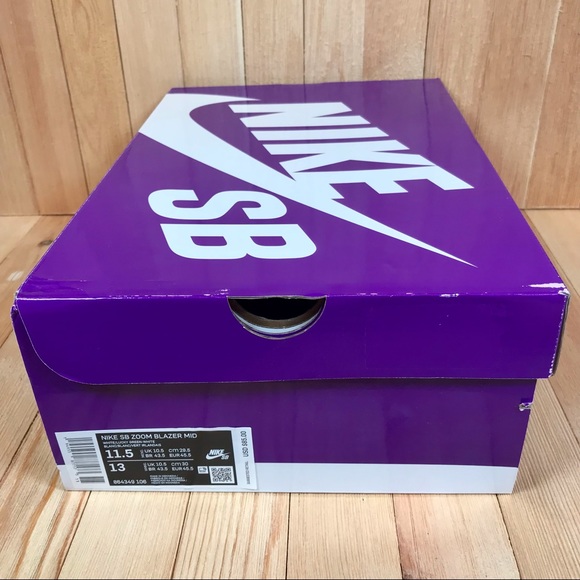 Nike SB Zoom Blazer Mid White Green Skate Shoes - Picture 5 of 5